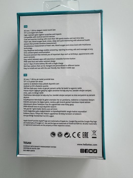 Смарт часовник ttec Tempus 35 mm Smartwatch