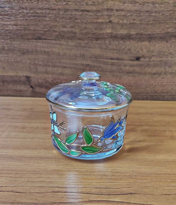 Масивна захарница/бонбониера от кристално стъкло