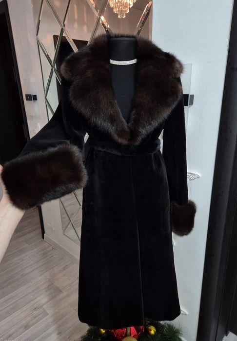 Норковая шуба Воротник Соболь