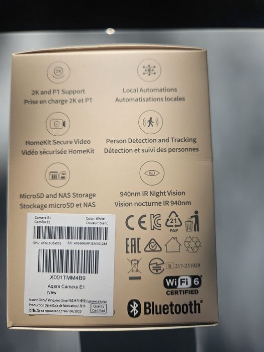 Camera supraveghere wireless Aqara E1 rotire 360 grade microfon 2k wifi 6 apple home kit