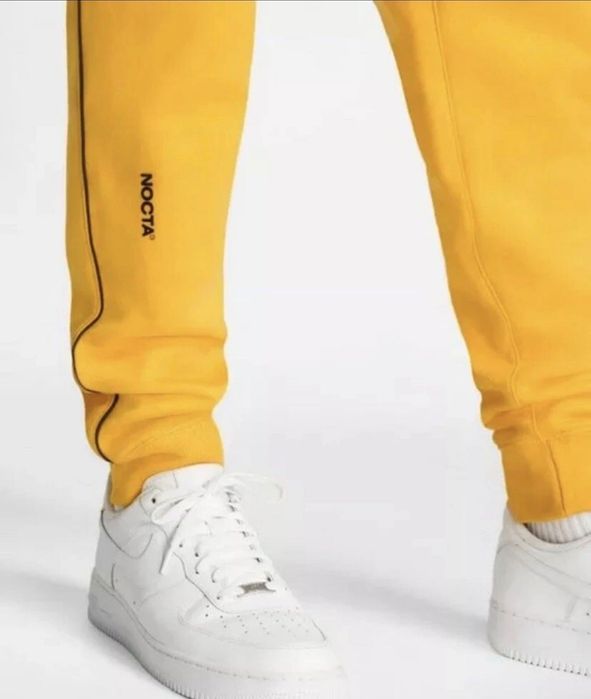 Nike Drake NOCTA Essential Fleece Joggers Size M (Medium) Yellow Black