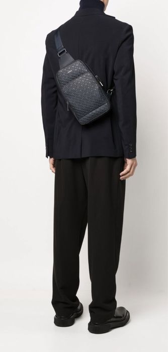 Рюкзак BOSS кожаный с монограммой