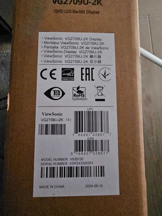 Monitor LCD Viewsonic  27" IPS/VG2709U-2K