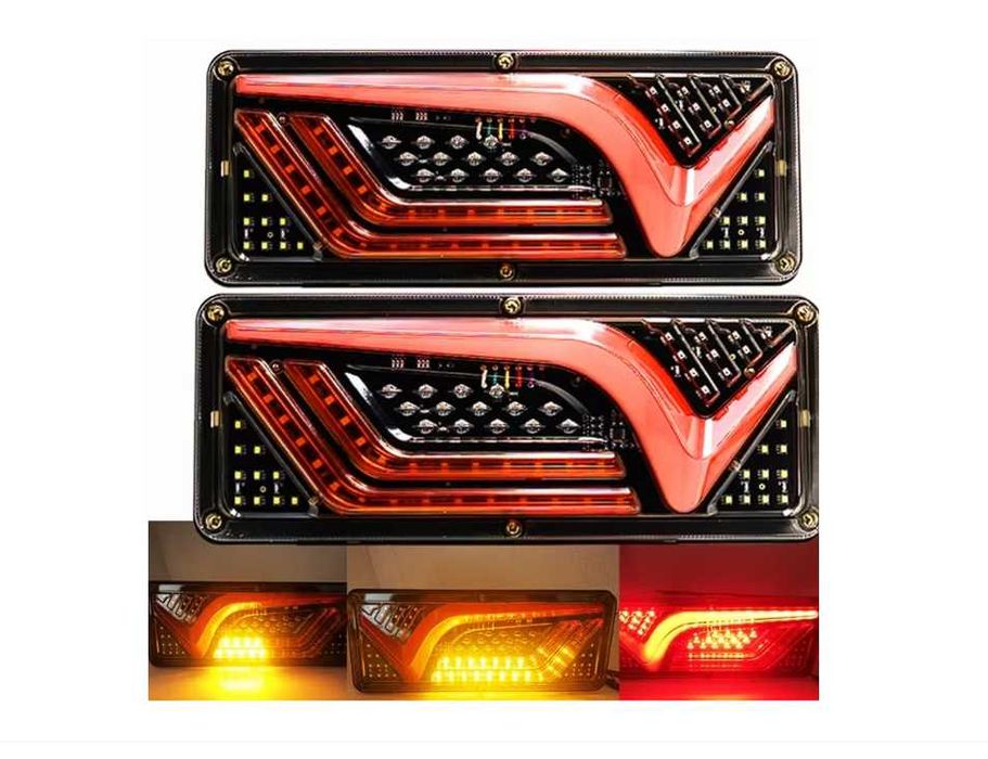 Set 2x Stopuri LED Dinamice – 12/24V, Camion/Remorcă, 46x13cm