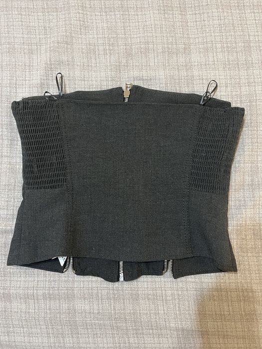 Сив топ без презрамки Зара