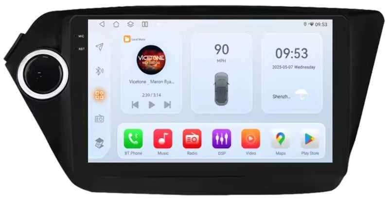 Мултимедия 9″ Android 14 за KIA K2 RIO 3 CARPLAY навигация RDS DSP GPS