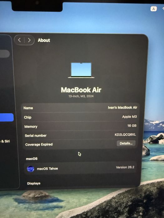 Лаптоп MacBook Air 13” M3 16GB RAM 512GB Midnight Blue ! ЧИСТО НОВ !