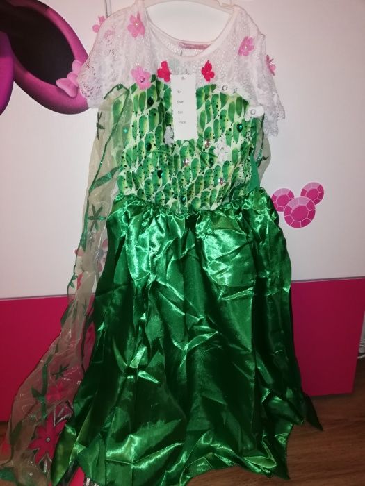 Rochie/rochita printesa Elsa Frozen Fever cu trena/serbari petreceri