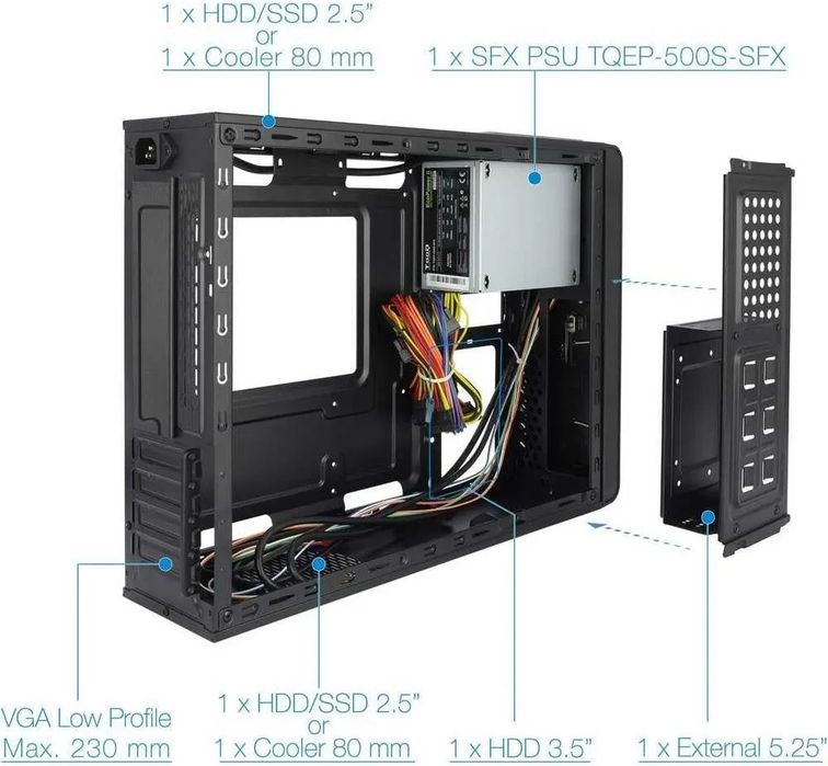 Vând Carcasa PC TOOQ și  sursă de alimentare 500w (  .