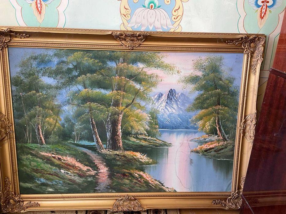 Картина пейзажа, нарисованная