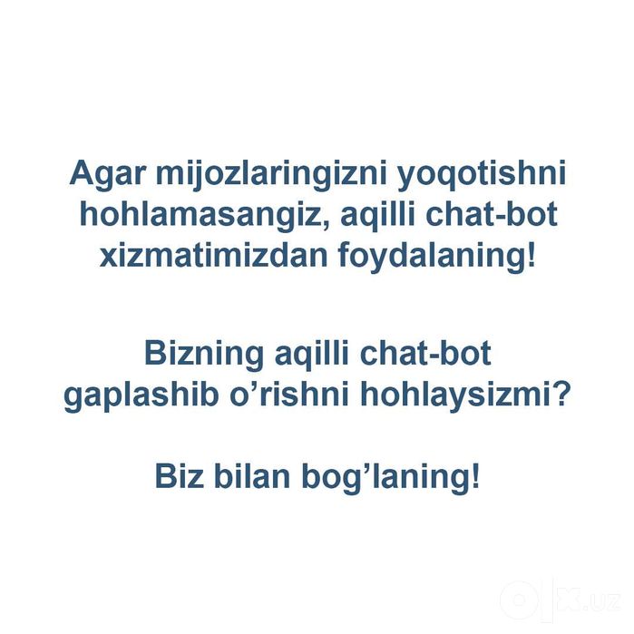 AI Chat-Bot: Mijozlarga 24/7 avtomatik xizmat ko‘rsating