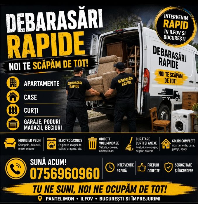 Debarasari , curatari curti , eliberari case si apartamente