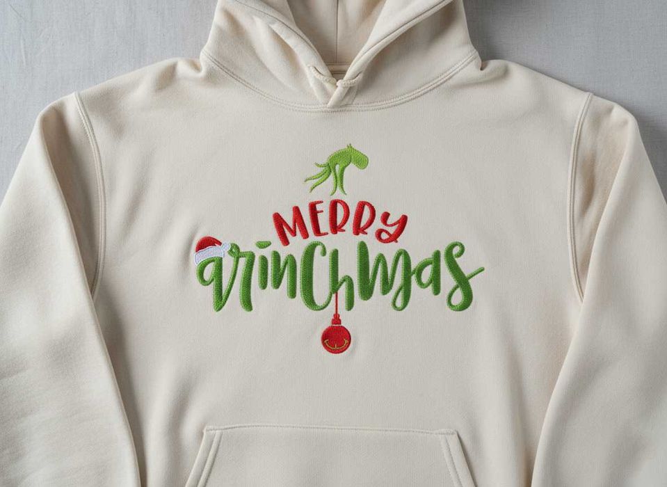 Hanorac Brodat de Crăciun – „Merry Grinchmas”