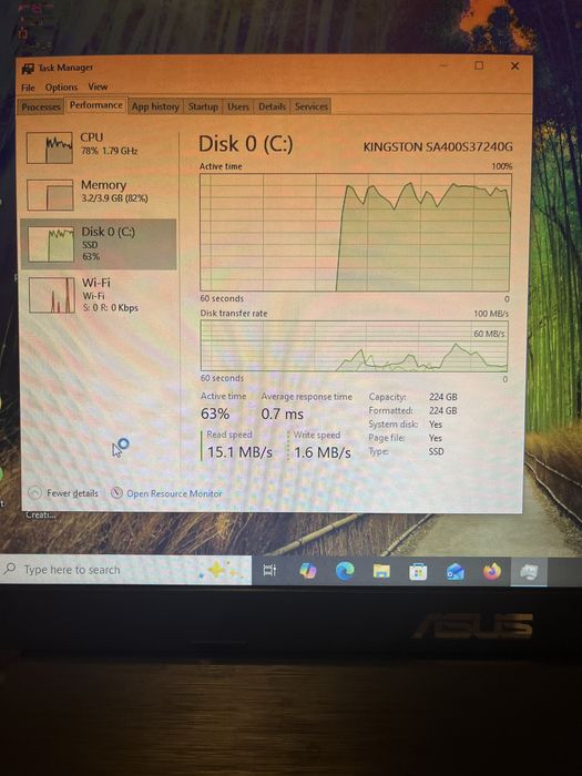 Laptop ASUS X551C | Ecran 15.6" | Upgrade SSD 240GB | Baterie NOUĂ (Sănătate 100%) |