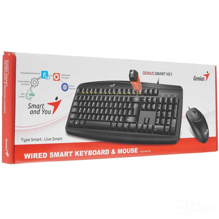 - Клавиатура и мышь комплект Genius Smart KM-200 USB Black