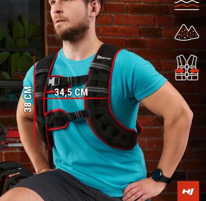 Жилетка с тежести за спорт 5кг / 10кг кросфит бягане фитнес crossfit