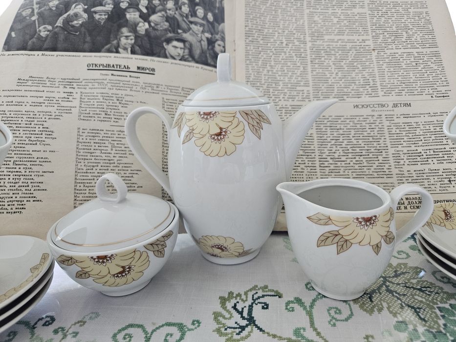 Сервиз кофейный, фарфор из ГДР, Кольдиц