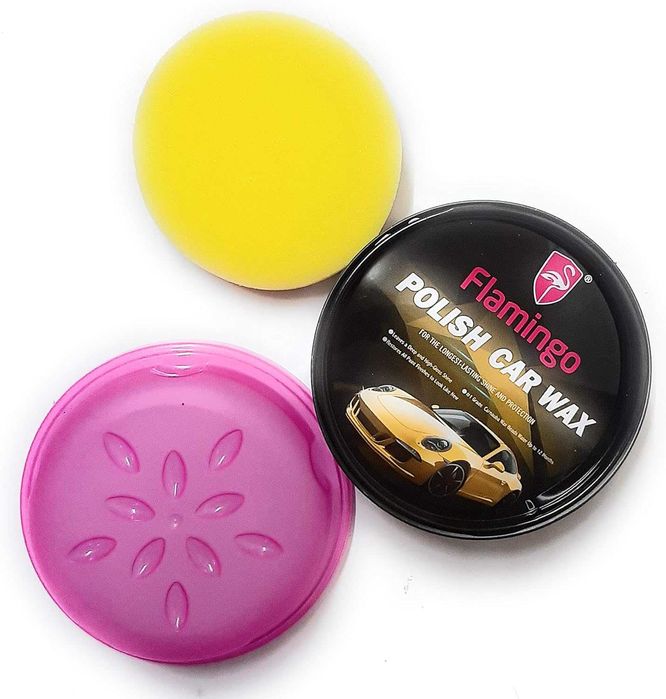 Восъчна полир паста FLAMINGО Polish Car Wax+ гъба 230 гр.