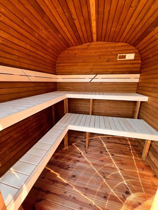 Sauna de exterior model CUBE cu terasa 3mX2.4mx2.4m OFERTA PASTE 2026