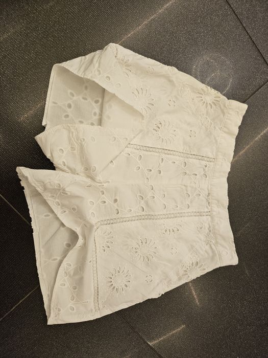 ZARA къси панталонки памучна дантела S-38