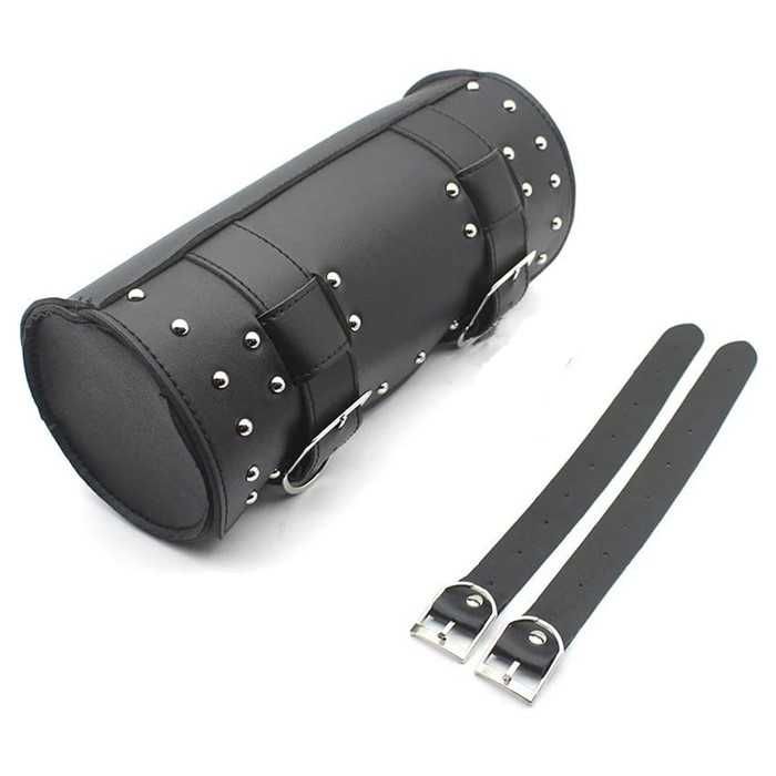 Чанта за мотор Automat, Цилиндър, Кожена, Черен