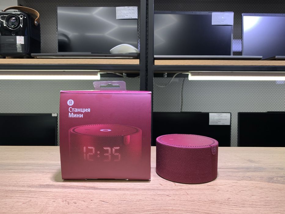 Яндекс Станция Мини, красный, YNDX-00020, с часами, 1169/А10