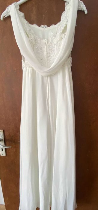 Официална бяла дълга рокля за момиче р-р 158