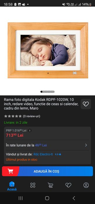 Rama foto digitala Kodak RDPF-1020W 10 inch redare video