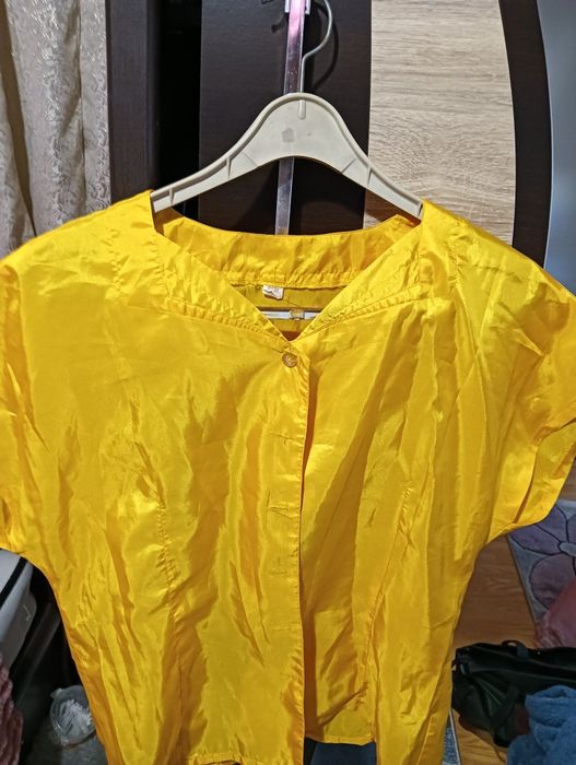 Bluză vară galben mătase