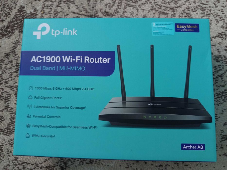 Router TP-Link Archer A8, AC1900, Dual Band, MU-MIMO.
