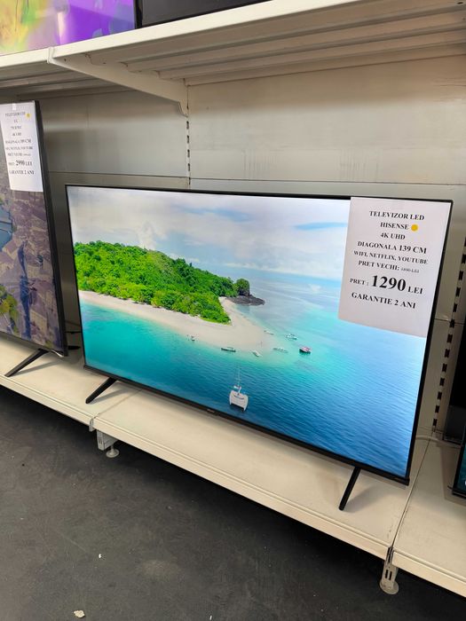 Televizor LED Hisense, 139cm, Smart 4K, GARANTIE 2 ANI