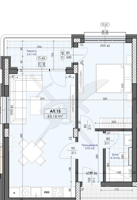 Двустаен апартамнт Марково 99169