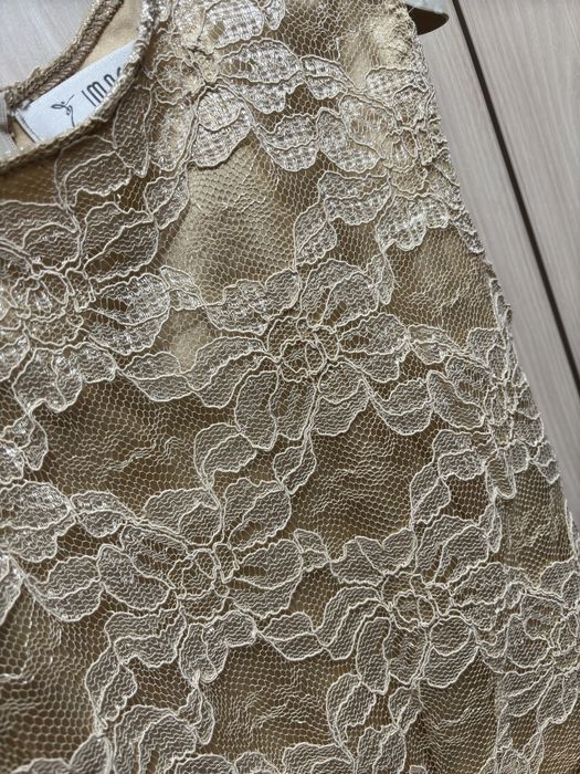 Къса официална златиста рокла