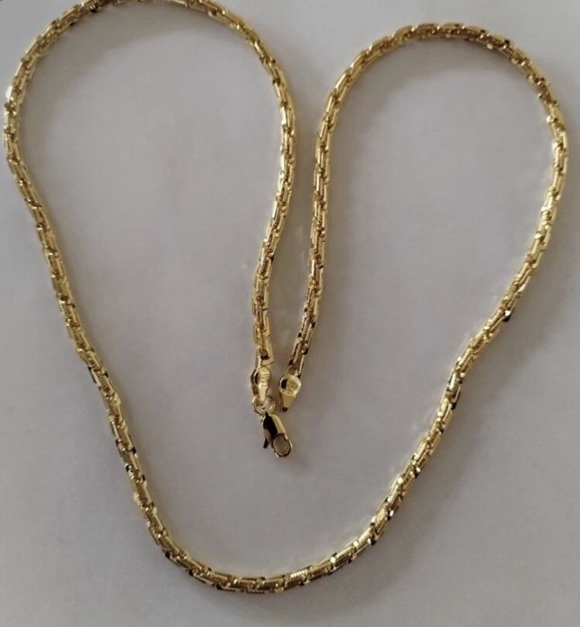 Lant colier aur model striat 14k unisex