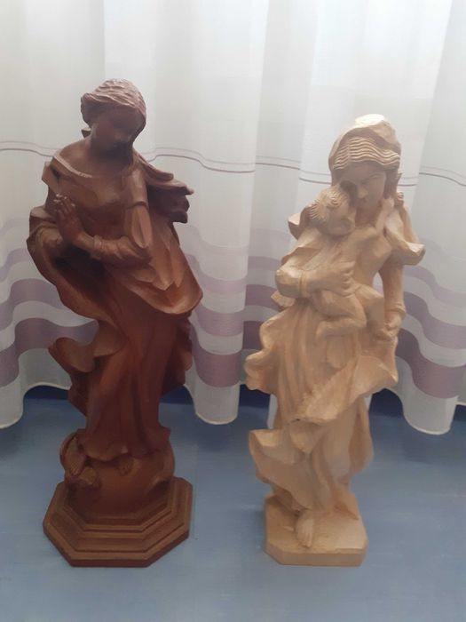Fecioara Maria statueta lemn 53 cm