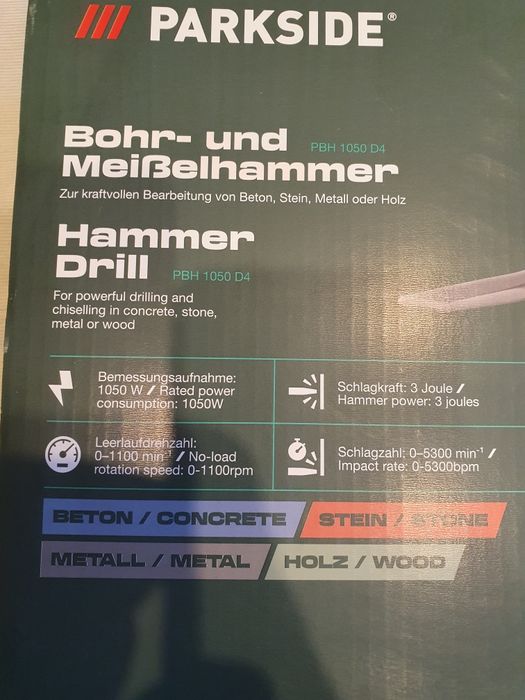 Ciocan rotopercutor Parkside 1050W Nou