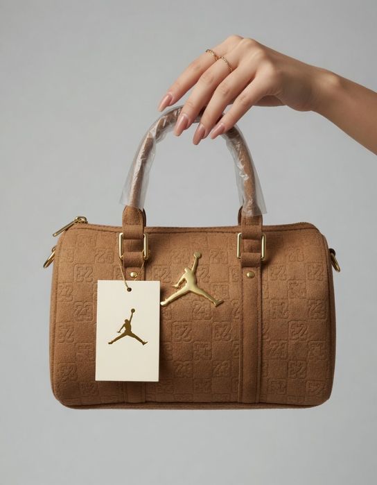 Сумка Air Jordan Suede Monogram Mini Duffle (3L) - Cognac