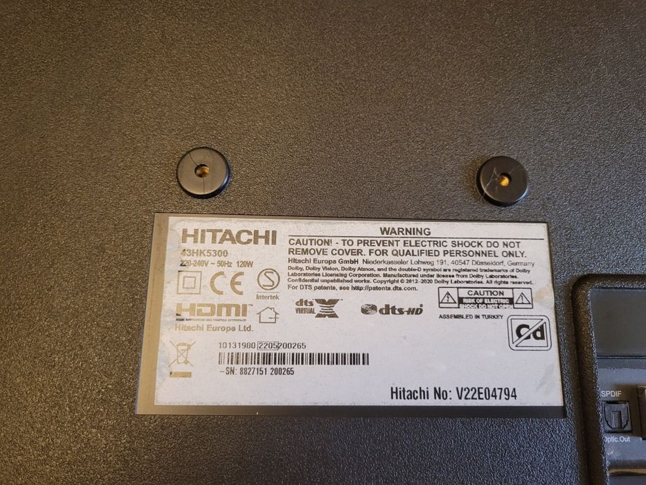 Vand TV Hitachi 43HK5300 defect