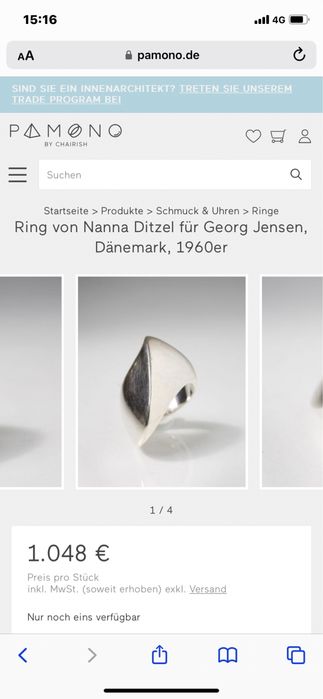 inel argint georg jensen denmark 925 #91 nanna ditzel