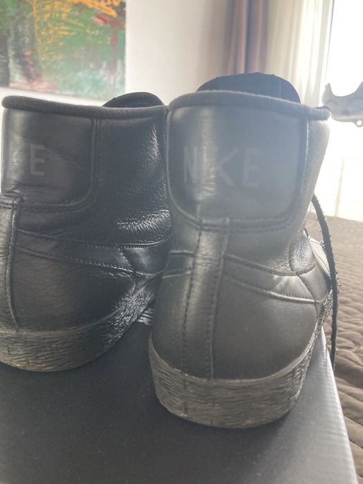Nike Blazer mid triple black piele