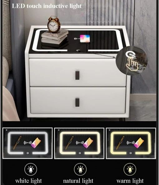 NOUĂ!! Noptieră Smart Multifuncțională Premium cu LED Tactil