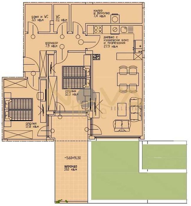 Продава се Тристаен апартамент в Варна, м-т Траката - 111 кв.м за 1194 €/кв.м - Снимка #16