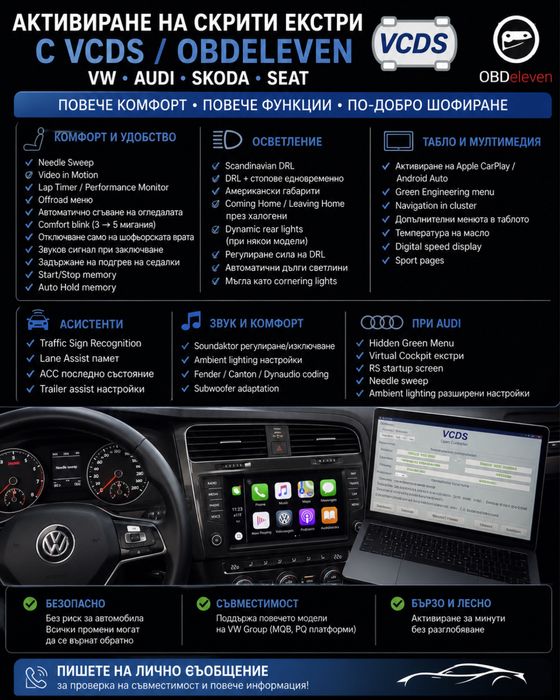 Активация на CarPlay и Скрити Екстри