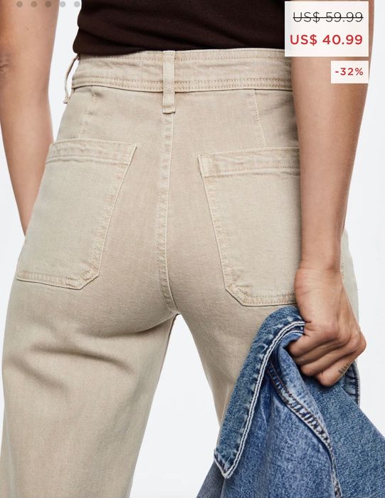 MANGO. Plus size. Джинсы-кюлоты высокой посадки