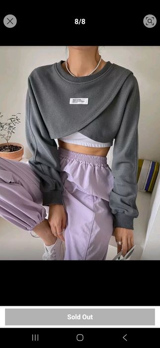 Дамски къс пуловер