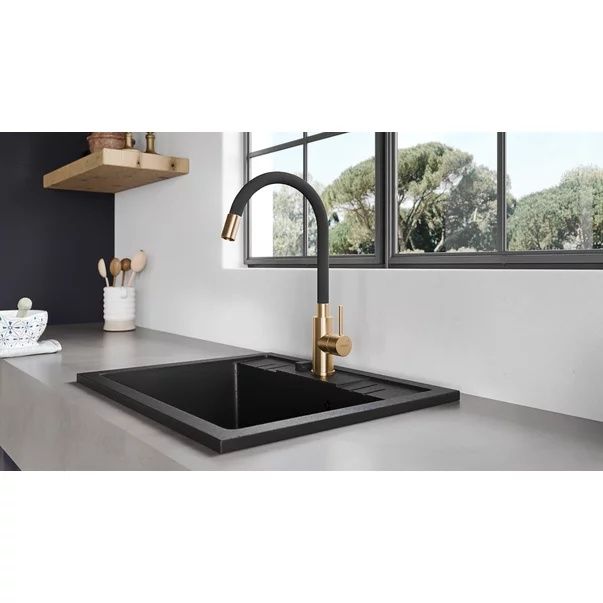 Baterie Bucătărie Ferro Grohe Zumba Auriu Negru Mat Premium Kludi Inox