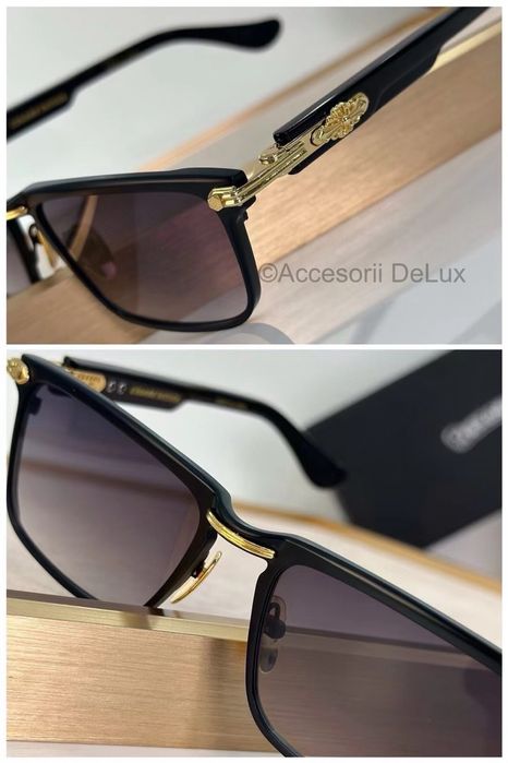 Ochelari de Soare Chrome Hearts You Are Late Gold Noi Full Box [Verificare Colet]
