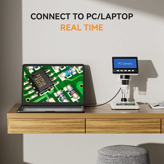 Дигитален микроскоп DM9, 50-1000X, 4.3" LCD 720P HD, 8 Led lights