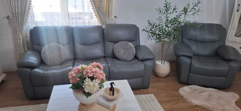 Canapea 3 locuri recliner +foltoliu
