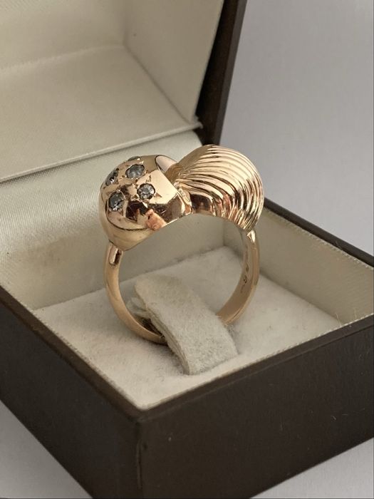 Inel antic aur cu diamante 0.55ct